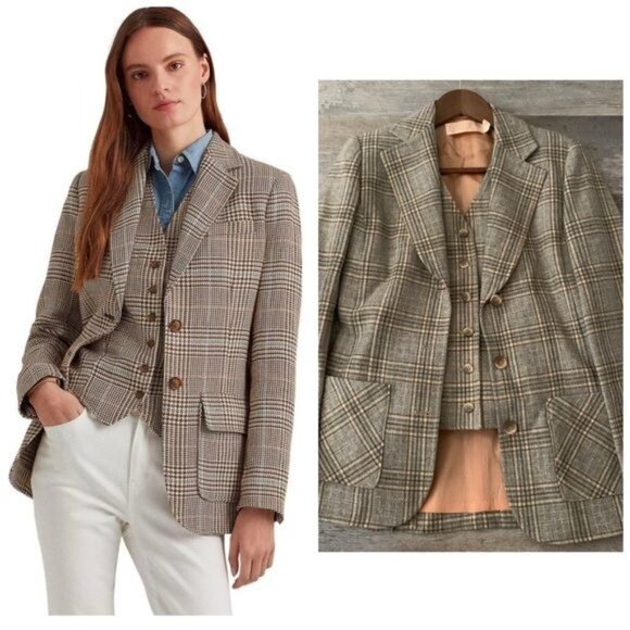 Pendleton Vintage Plaid Wool Blazer and Vest Size Medium - Picture 11 of 11